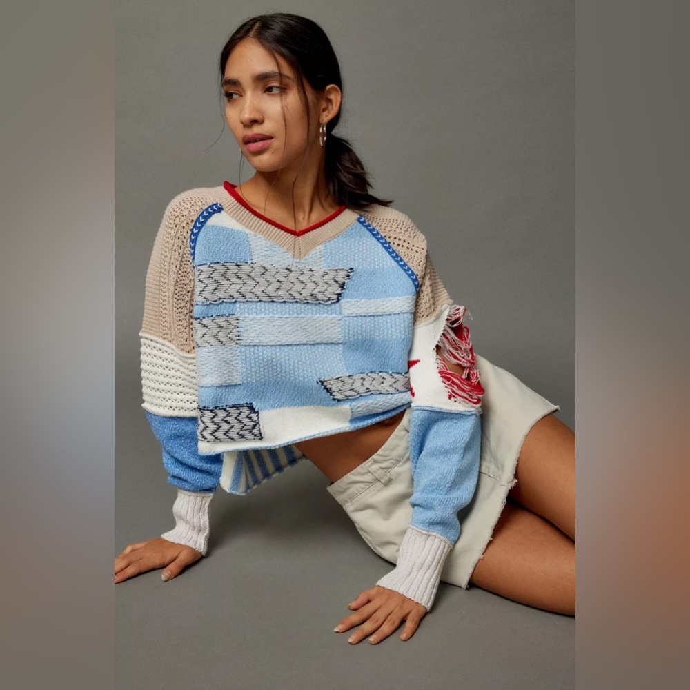 Urban Outfitters BDG Johnny Patchwork Pullover Sweater